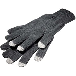 Smartphone Handschuhe 'Touch' , schwarz/grau, Kunststoff, Einheitsgrösse, 23,00cm x 12,00cm (Länge x Breite)