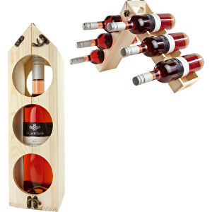 RACKPACK - Original, 2in1 Weinverpackung Und Weinregal (ohne Wein) , Holz, 11,50cm x 41,00cm x 11,50cm (Länge x Höhe x Breite)