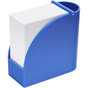 Zettelbox Mit Integriertem Köcher 'Design' , blau, blau, PS+PAP, 10,70cm x 10,40cm x 5,40cm (Länge x Höhe x Breite)