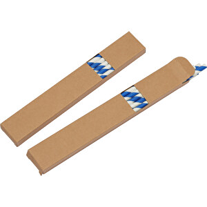 Strohhalm-Set Papier , weiß, blau, PAP, 20,00cm x 1,30cm x 3,00cm (Länge x Höhe x Breite)