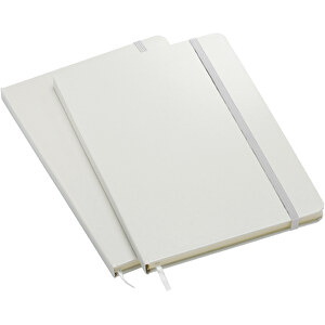 Notizbuch, Maxi , weiß, weiß, PVC+PAP, 21,00cm x 1,20cm x 14,80cm (Länge x Höhe x Breite)