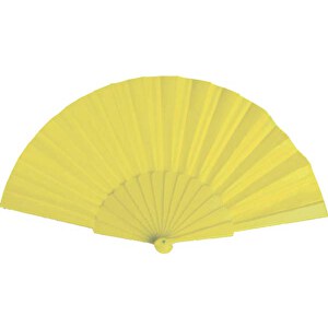 Fächer TELA , gelb, Plastikstäbchen, 43,00cm x 23,00cm (Länge x Breite)