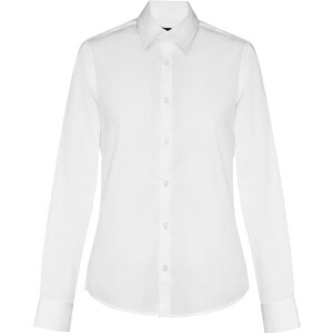 THC PARIS WOMEN WH. Langärmeliges Popeline-Hemd Für Frauen. Weiße Farbe , weiß, Baumwolle, Polyamid und Elasthan, XL, 72,00cm x 56,00cm (Länge x Breite)