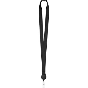 Zip Lanyard , schwarz, Polyester, 2,00cm x 90,00cm (Länge x Breite)