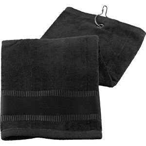 GOLFI. Golfhandtuch Aus Baumwolle , schwarz, Baumwolle: 430 g/m², 