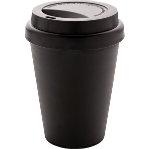 Wiederverwendbarer Doppelwandiger Kaffeebecher 300ml , schwarz, PP, 12,80cm (Höhe)