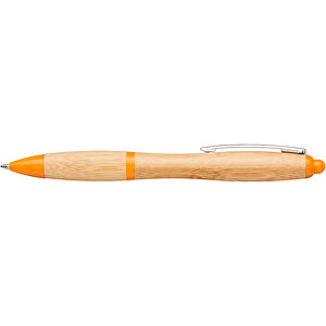 Nash Kugelschreiber Aus Bambus , Green Concept, natur / orange, Bambusholz, ABS-Kunststoff, 14,00cm (Länge)