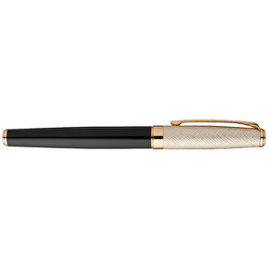 Doré Kugelschreiber , schwarz / gold, Metall, 14,00cm (Länge)
