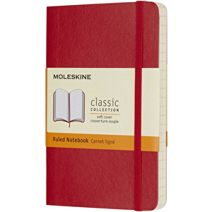 Moleskine Classic Softcover Notizbuch Taschenformat – Liniert , Moleskine, scharlachrot, Lederimitat Papier, 14,00cm x 1,20cm x 9,00cm (Länge x Höhe x Breite)