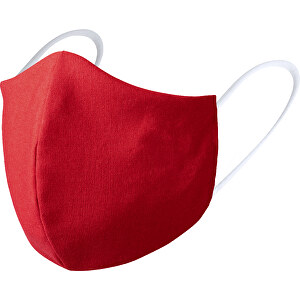 Wiederverwendbare Hygienemaske Liriax S , rot, Äußere: 50% Baumwolle/ 50% Polyester. Innen: 100% Baumwolle, 21,00cm x 14,00cm (Länge x Breite)