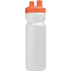 Trinkflasche Mit Zerstäuber 750ml , weiß / orange, LDPE & PP, 25,50cm (Höhe)