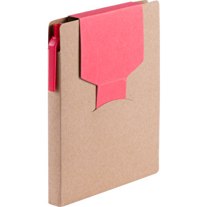 Notizblock Cravis , rot, Reclycling Pappe, 10,20cm x 1,30cm x 14,20cm (Länge x Höhe x Breite)