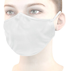 Mikrofaser-Kindermaske Mit Nasenbügel , weiß, 70% Polyester, 30% Polyamid, 17,00cm x 6,00cm (Länge x Breite)