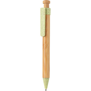 Bambus pen med clip i hvedestrå
