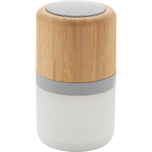 3W Farbwechselnder Lautsprecher Aus Bambus, Weiß , weiß, ABS, 10,30cm (Höhe)
