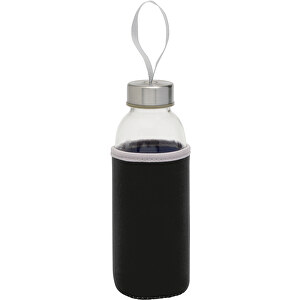 Glas-Flasche TAKE WELL , schwarz, transparent, Glas / SBR / Edelstahl, 18,50cm (Höhe)