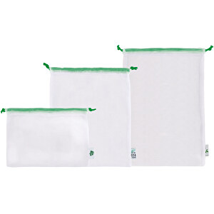 Full Color RPET Einkaufsnetze-Set , grün, RPET, 20,00cm x 30,00cm (Höhe x Breite)