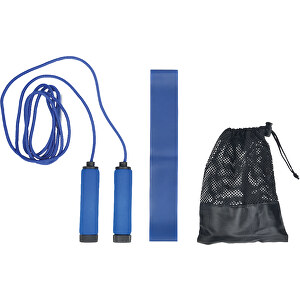 Fitness-Set STRETCH & JUMP , blau / schwarz, PVC / Baumwolle / EVA / PP / Latex / Polyester, 16,00cm x 22,00cm (Länge x Breite)