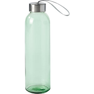 Glas-Trinkflasche TAKE SMART , grün, Glas / Edelstahl / Polyester / Kunststoff, 23,00cm (Höhe)