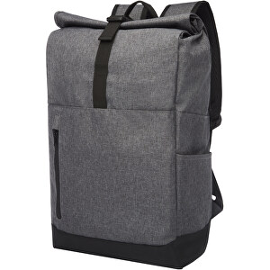 Hoss 15,6' Rolltop Laptop-Rucksack 12L , heather grau, schwarz, Polyester, 300D Polyester, 25,00cm x 43,00cm x 14,00cm (Länge x Höhe x Breite)