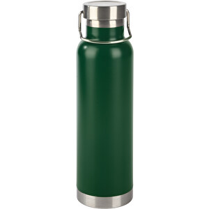 Vakuum-Isolierflasche MILITARY , dunkelgrün, Edelstahl / Kunststoff / Silikon, 