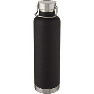 Thor 1 L Kupfer-Vakuum Isolier-Sportflasche , schwarz, Edelstahl, PP Kunststoff, Silikon Kunststoff, 28,90cm (Höhe)