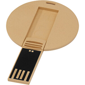 Runder Ausklappbarer USB Stick , Kraftpapier MB , 65 GB , Getreide Kunststoff MB , 0,30cm (Höhe)