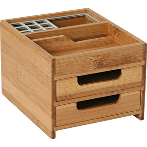 Schreibtischbox M Bambus/Alu , , 15,00cm x 9,50cm x 12,00cm (Länge x Höhe x Breite)
