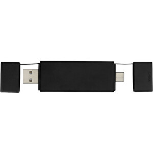Mulan Doppelter USB 2.0-Hub , schwarz, ABS Kunststoff, 9,00cm x 0,90cm x 2,00cm (Länge x Höhe x Breite)