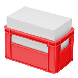Zettelbox 'Getränkekasten' , rot, PS+PAP, 11,00cm x 6,20cm x 6,80cm (Länge x Höhe x Breite)