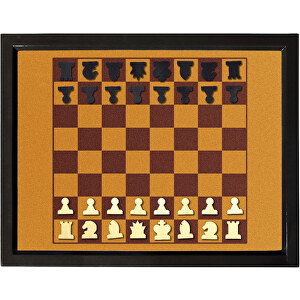 Wandspiel Schach Braun/beige, Magnetisch , , 37,00cm x 1,50cm x 29,00cm (Länge x Höhe x Breite)