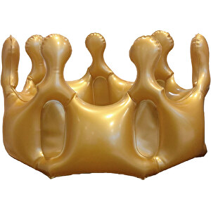 Aufblasbare Krone 'King' , gold, Kunststoff, 11,40cm (Höhe)