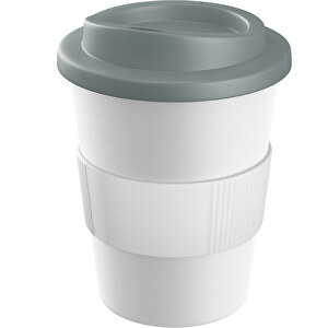 Americano® Medio 300 Ml Becher Mit Schutzring , weiss / grau / weiss, PP-Kunststoff, Silikon, 12,40cm (Höhe)