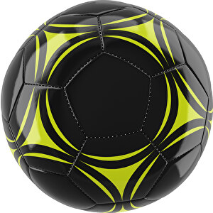 Fußball Gold 32-Panel-Promotionball - Individuell Bedruckt , schwarz / hellgrün, PU/PVC, 3-lagig, 