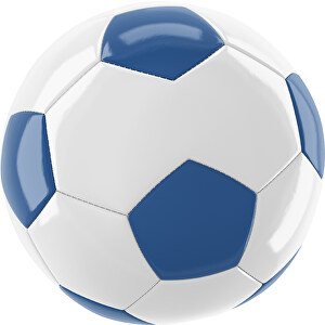 Fußball Gold 30-Panel-Promotionball - Individuell Bedruckt , weiß / dunkelblau, PU/PVC, 3-lagig, 