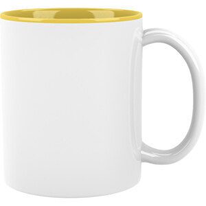 Sublimations Tasse , weiss / gelb, Keramik, 9,50cm (Höhe)