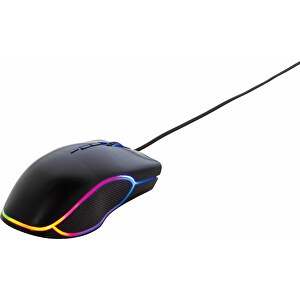 RGB Gaming Maus, Schwarz , schwarz, ABS, 12,50cm x 4,10cm (Länge x Höhe)