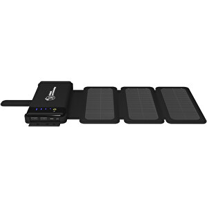 SCX.design P31  8000 MAh Wireless Solar Powerbank , schwarz, ABS Kunststoff, Recycelter PET Kunststoff, 15,40cm x 3,10cm x 8,00cm (Länge x Höhe x Breite)