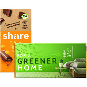 Share Schokolade Werbeschuber , Werbeschuber aus weißem Karton, 1,00cm x 8,00cm x 16,00cm (Länge x Höhe x Breite)