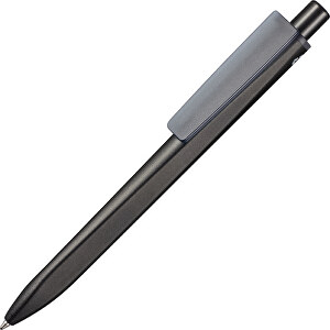 Kugelschreiber RIDGE SCHWARZ RECYCLED , Ritter-Pen, schwarz recycled/topas grau recycled, ABS-Kunststoff, 141,00cm (Länge)