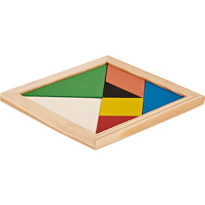 Tangram , holzfarben, Holz, M, 1,00cm x 0,60cm x 1,00cm (Länge x Höhe x Breite)