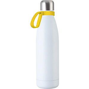 Thermoflasche RETUMBLER MyTOULON , Retumbler, weiß / gelb, Edelstahl, Kunststoff, Silikon, 4,30cm x 26,00cm x 7,00cm (Länge x Höhe x Breite)
