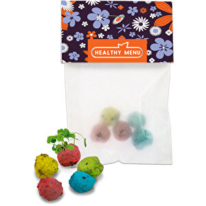 Bunte Mini Flower-Balls Mit Samen , individuell, Saatgut,Papier,Ton,Erde, 