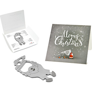 ROMINOX® Key Tool Santa / Weihnachtsmann (16 Funktionen) , Edelstahl, 7,00cm x 0,23cm x 3,20cm (Länge x Höhe x Breite)