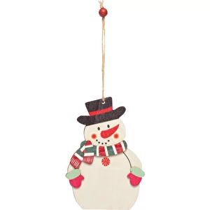 Gåva / träd tagg WOODEN SNOWI