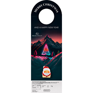 Werbeanhänger Mit Weihnachtsmann , aus weißem Karton, 24,00cm x 8,00cm (Höhe x Breite)
