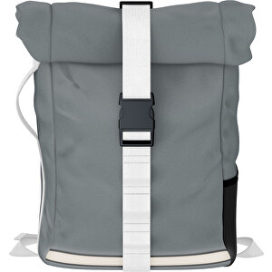 Rolltop Rucksack Comfort , grau / weiss, Sublimation-fabric 200g - Polyester (PU), 29,50cm x 13,00cm x 33,00cm (Länge x Höhe x Breite)