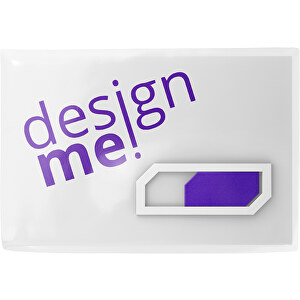 Webcam-Cover SicherHide Mit Bedruckter Karte , violet / weiß, Kunststoff, 1,50cm x 3,90cm (Länge x Breite)