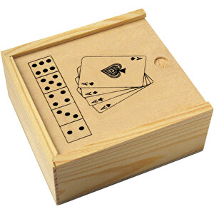 Karten Und Würfelspiel In Holzbox Myriam , custom/multicolor, Holz, 10,60cm x 4,40cm x 9,50cm (Länge x Höhe x Breite)