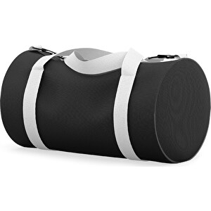 Sporttasche Modernfit , schwarz / weiß, Sublimation Poliester 300g, 27,00cm x 27,00cm x 50,00cm (Länge x Höhe x Breite)